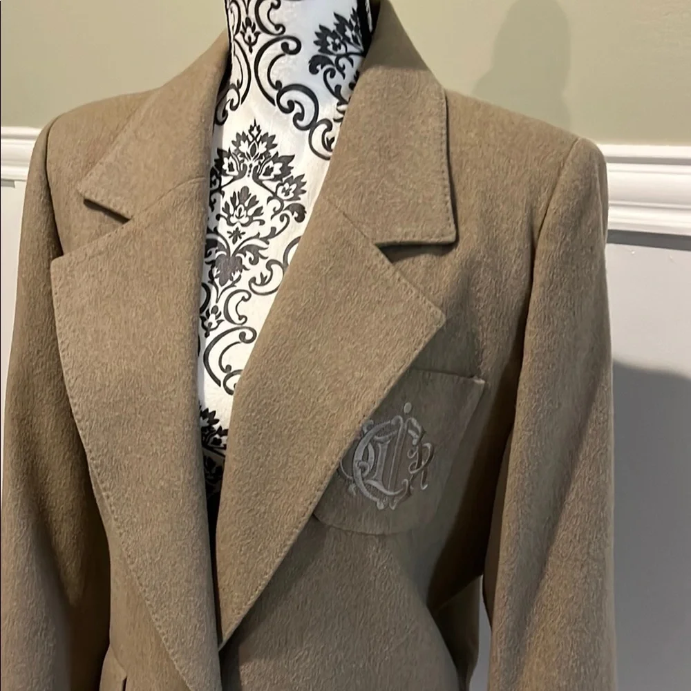 Elegant Christian Dior Tan Women's Blazer Light Brown tan monogram pocket large
